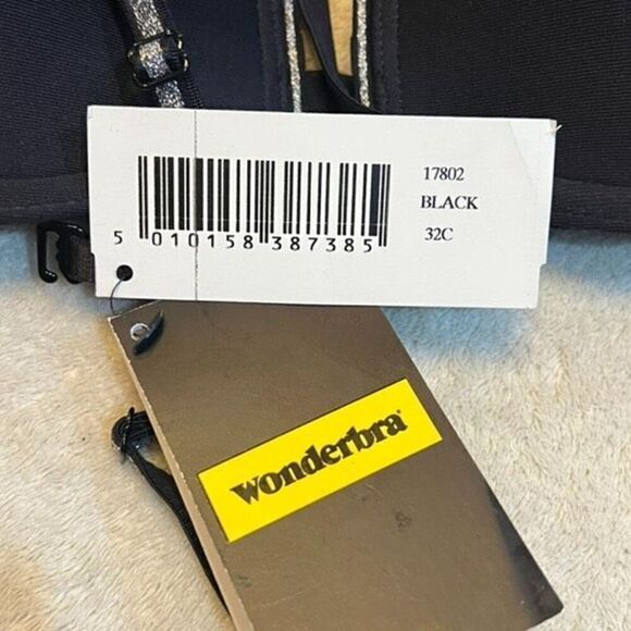Wonder Bra NWT Size 32C Strapless Removable Strap Black Padded Push up - Picture 4 of 4